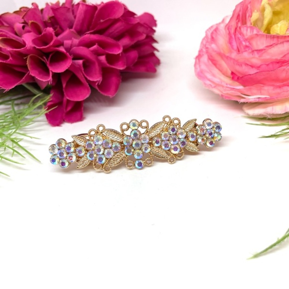 NEW⚜️Aurora Borealis Blossom Crystal Hair Clip